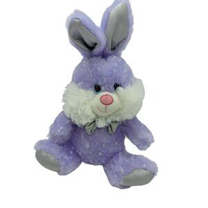 Walgreen Rabbit  bunny plush stuffed animal purple white shiny feet ears  12"